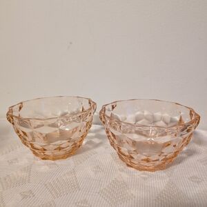 Vintage Pink Depression Berry Bowls